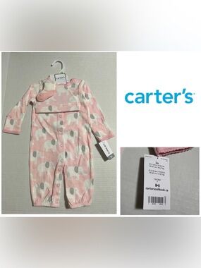 🆕CARTER’S - 3M - NWT - INFANT GIRLS 3PC PINK ELEPHANT SET